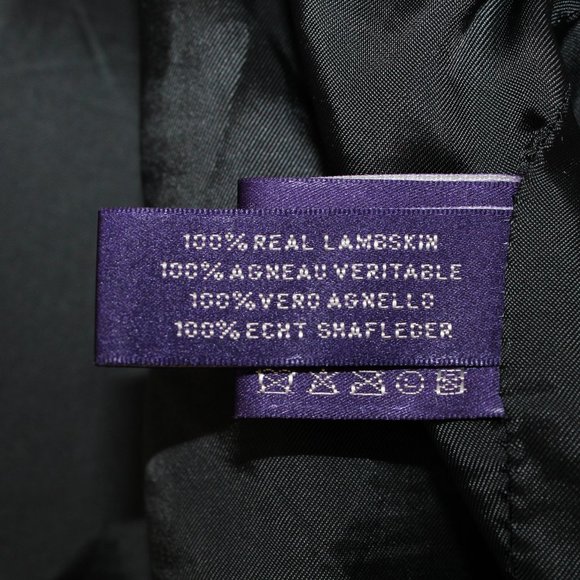 Ralph Lauren Purple Label Men L Black Lambskin Leather Suit Jacket Made in Italy - Picture 12 of 12